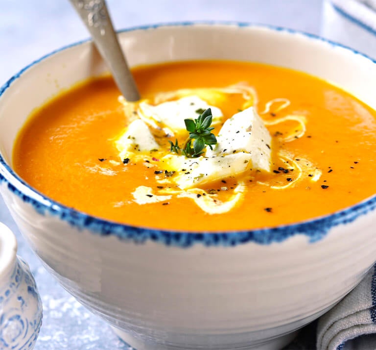 Crema casera de auyama con queso y crema de leche Crema casera de auyama con queso y crema de leche