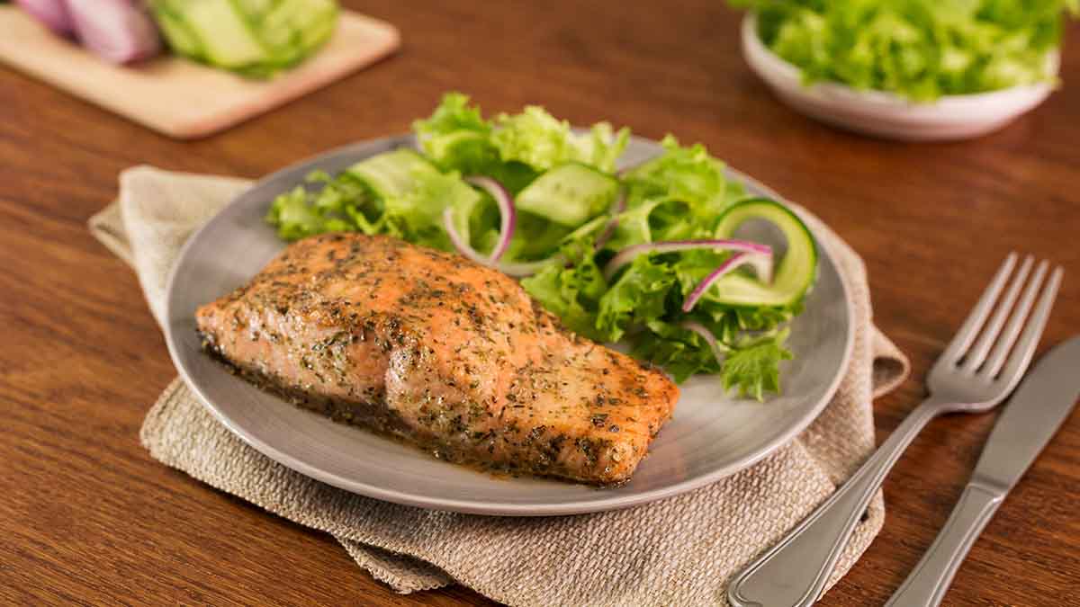 Salmón con orégano. Salmón con orégano.
