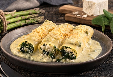 Receta de canelones rellenos de espárragos Receta de canelones rellenos de espárragos