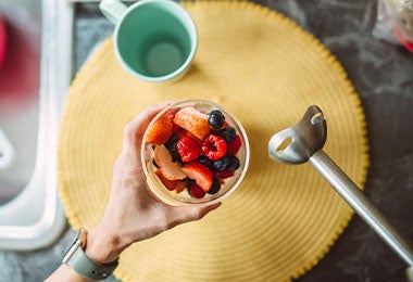 Ensalada de frutas frescas.