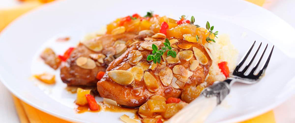 pollo con almendras almuerzo balanceado