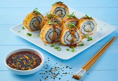 Las algas comestibles nori se usan en el sushi.