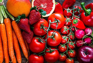 Frutas y verduras para una alimentación balanceada. 