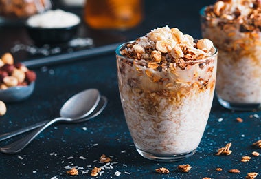 Avena con cereal y frutos secos.