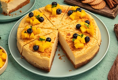 Cheesecake de mango y canela