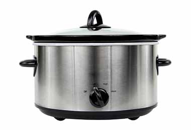 Olla de acero inoxidable.