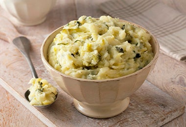 Tazón de puré de papa.