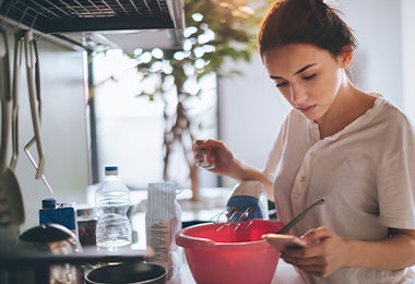 Seguir receta usando balanza de cocina