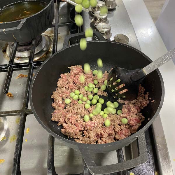 Preparación de carne para rellenar las papas