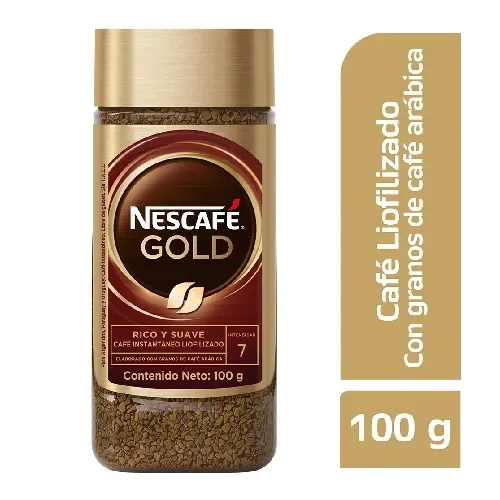 Imagen frontal del producto Café liofilizado NESCAFÉ GOLD instantáneo x 100g