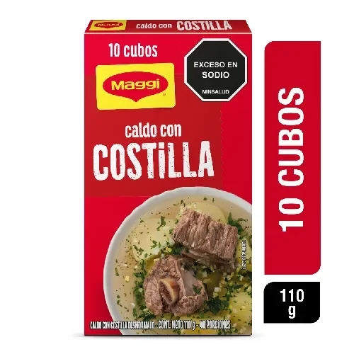 Imagen frontal del producto Caldo con Costilla MAGGI 10 cubos x 110g