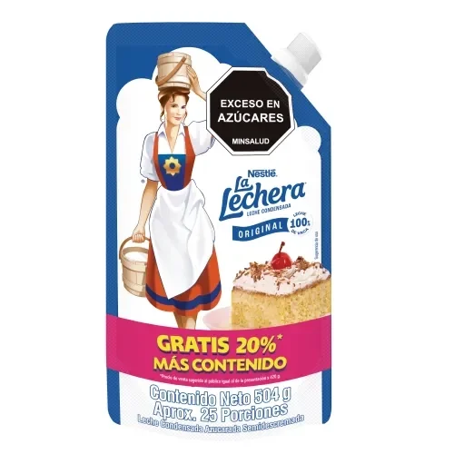 Imagen frontal del producto La Lechera en la versión 504g Doypack