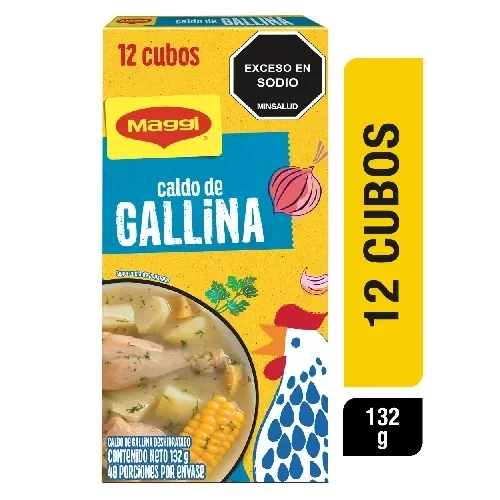 Imagen frontal del producto Maggi® Caldo de Gallina x 48 cubos x 528g caja