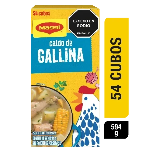 Imagen frontal del producto Caldo de Gallina MAGGI 54 cubos x 594g
