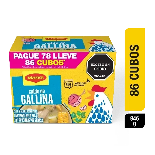 Imagen frontal del producto Caldo de Gallina MAGGI 86 cubos x 946g