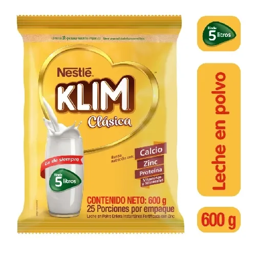 Imagen frontal del producto Leche en polvo KLIM Clásica x 600g