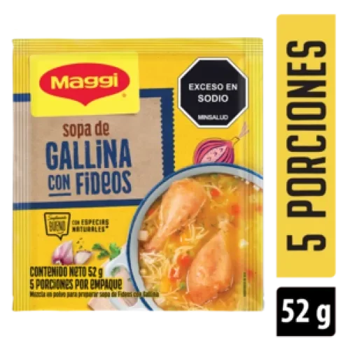Imagen frontal del producto Sopa MAGGI Gallina con Fideos x 65g
