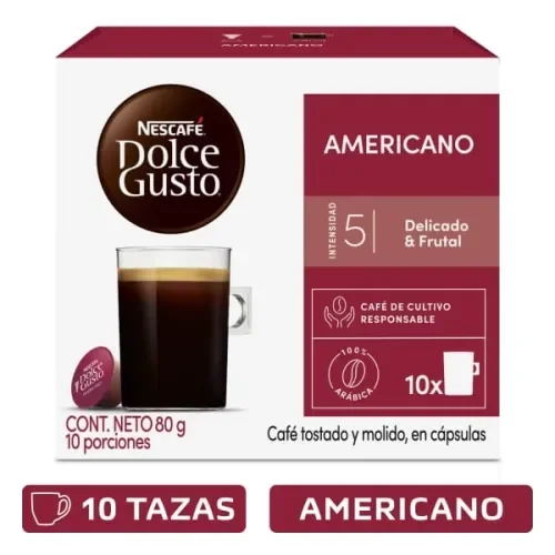 Cápsulas de café NESCAFÉ® DOLCE GUSTO® Americano 80 Gr