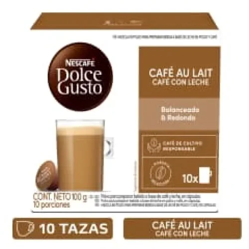 Cápsulas Café con Leche NESCAFÉ® DOLCE GUSTO® Au Lait 100 Gr