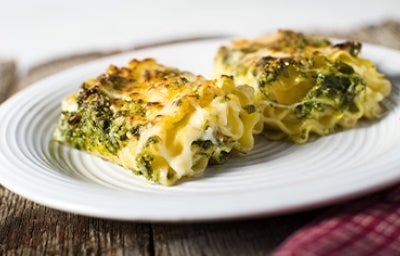 Lasaña con un tipo de pesto clásico, el genovés.