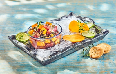 Ceviche de atún con mango