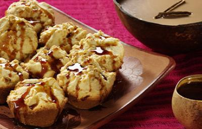 Postre con salsa de panela