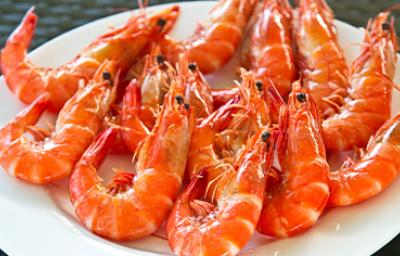 Platillo de langostino recién hecho Plato de exquisito langostino