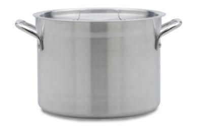 Olla de acero inoxidable. Olla de acero inoxidable limpia.