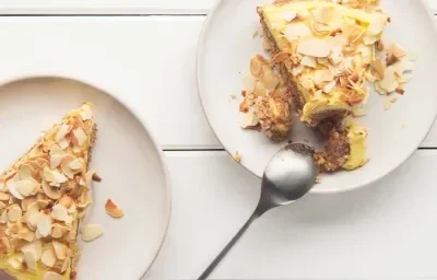 Torta de avena y almendras en sartén