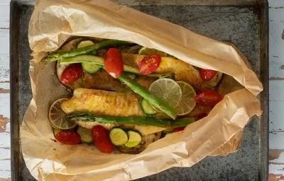 PAPILLOTE DE PESCADO Y VEGETALES