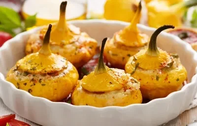 Calabaza rellena de macarrones terroríficos