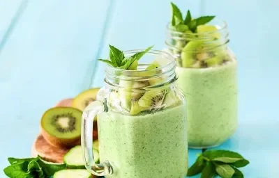 Receta fácil y rápida de malteada de kiwi