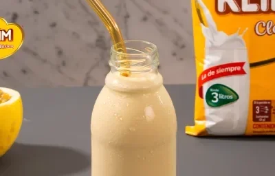 Batido de banano y maracuyá