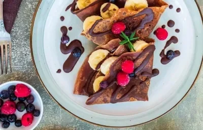 Pancakes de zanahoria, banano y cacao mix