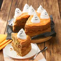 Torta de Zanahoria con Fantasmas Halloween