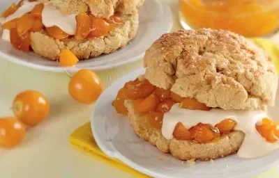 TORTICAS CON RELLENO DE UCHUVAS Y CREMA
