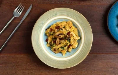 Risotto de quinoa y champiñones Risotto de quinoa y champiñones