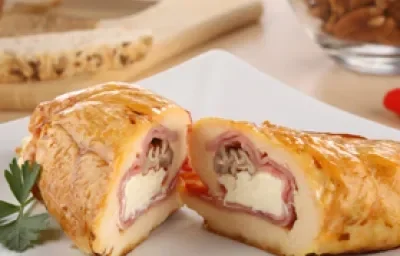 Enrrollado de pollo con jamón Enrrollado de pollo con jamón