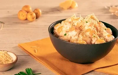 Papa criolla cremosa con queso