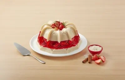 Gelatina de arroz con fresa Gelatina de arroz con fresa
