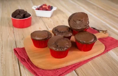 Muffins de chocolate amargo
