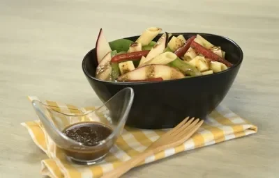 Pasta con espinacas y vinagreta Pasta con espinacas y vinagreta