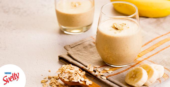 Batido de banano y avena