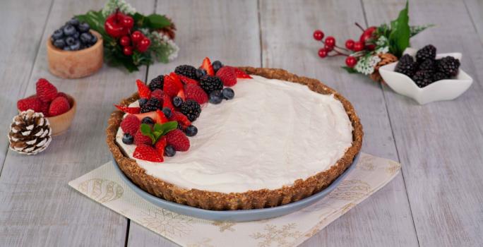 Tarta de queso con frutos rojos