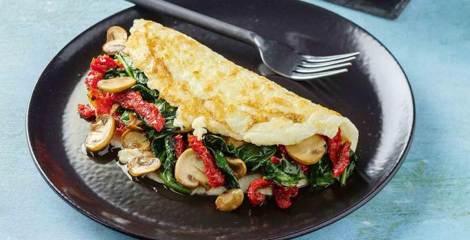 Omelette de claras con vegetales