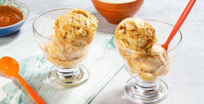 Helado de Banano, Caramelo y Canela
