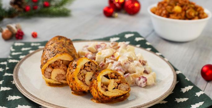 Pechuga al pimentón con relleno navideño