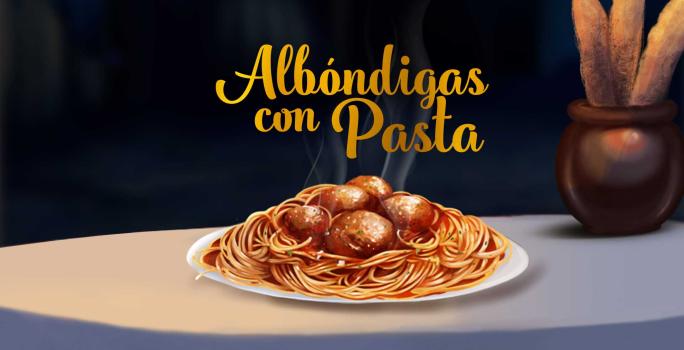 Pasta con albóndigas de carne