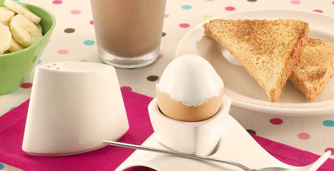 Huevos guffi cabeza dura con banano picado
