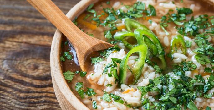 Sopa de costilla con cebada y ahuyama